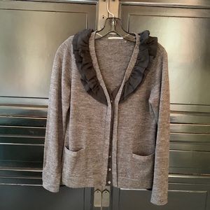 Tahari Snap Closure Cardigan Wool Blend SZ M